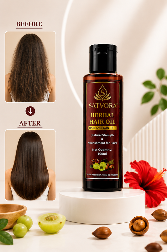 SATVORA Herbal Hair Oil | Hair Fall Control | Natural Strength & Nourishment | 100 ml