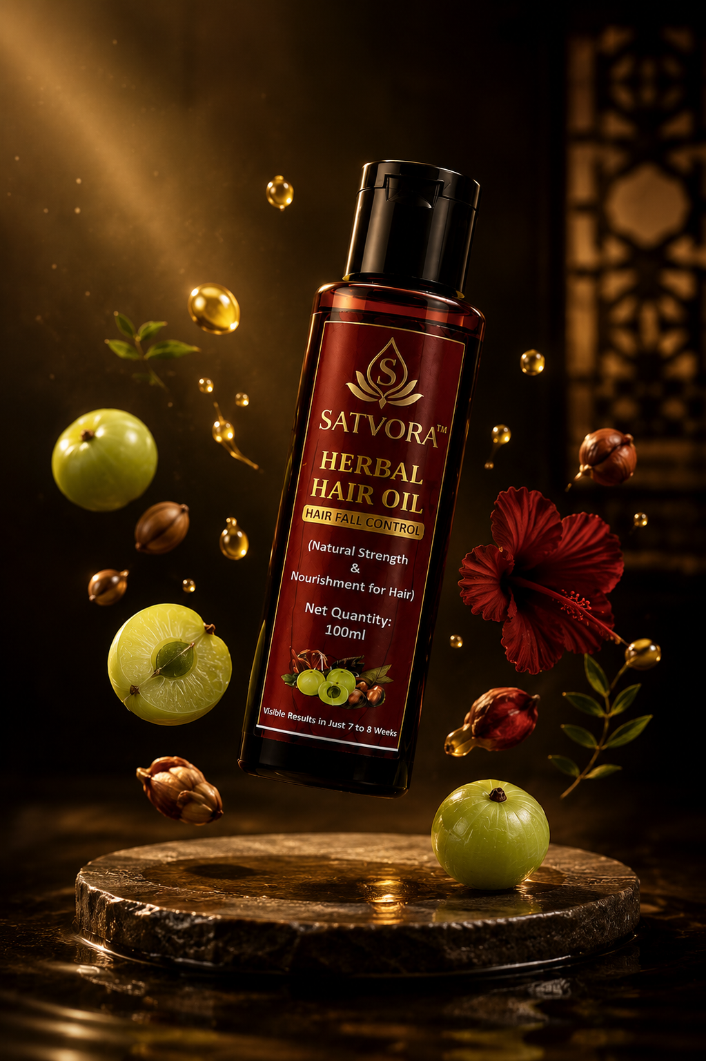 SATVORA Herbal Hair Oil | Hair Fall Control | Natural Strength & Nourishment | 100 ml