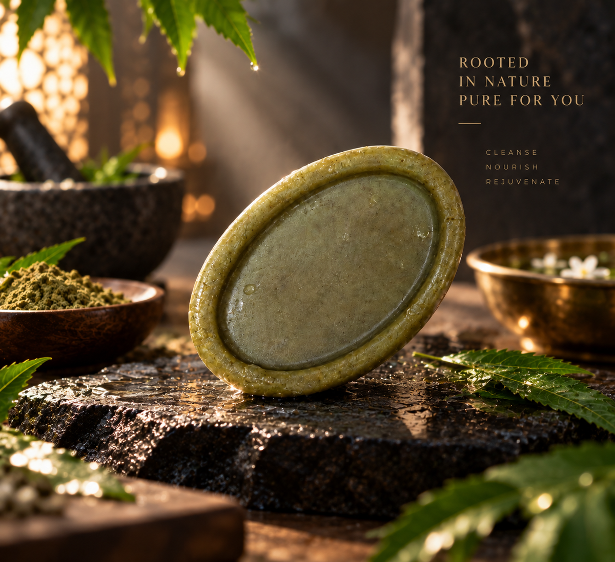 SATVORA Neem Tulsi Coconut Soap | 100% Natural Herbal Handmade Bath Soap | For All Skin Types