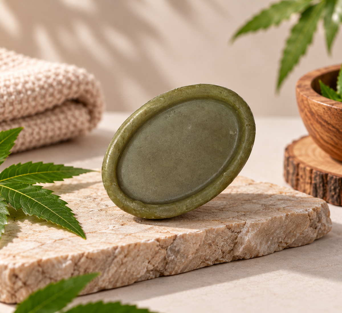SATVORA Neem Tulsi Coconut Soap | 100% Natural Herbal Handmade Bath Soap | For All Skin Types