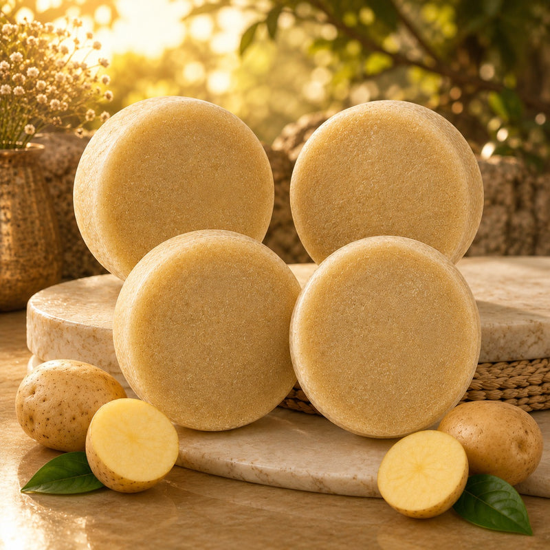 SATVORA Potato Handmade Soap | Nourishing & Gentle Cleansing | Natural Ingredients Pack of 4