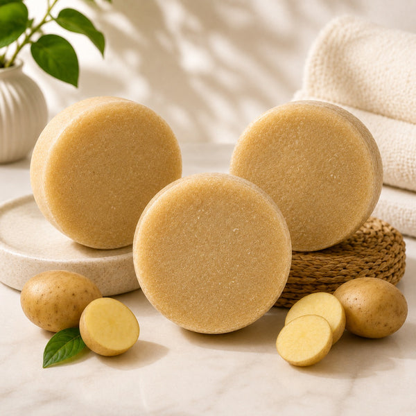SATVORA Potato Handmade Soap | Nourishing & Gentle Cleansing | Natural Ingredients Pack of 3