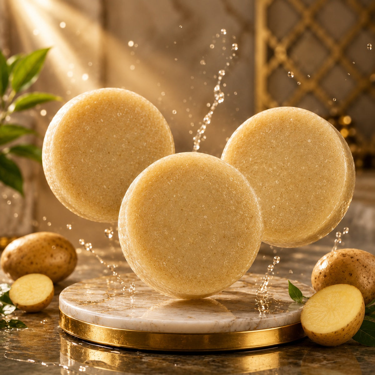 SATVORA Potato Handmade Soap | Nourishing & Gentle Cleansing | Natural Ingredients Pack of 3